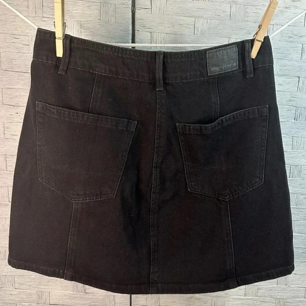 American Eagle denim button-down mini-skirt - black Y2K Grant streetwear - Picture 2 of 9